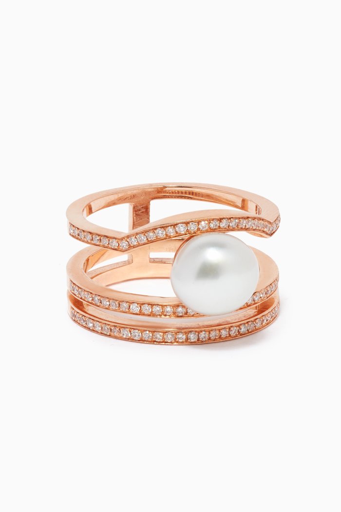 

Muse Pearl & Diamond Ring in 18kt Rose Gold