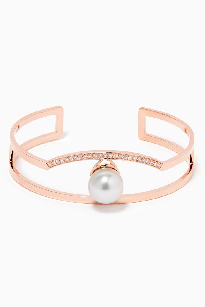 

Muse Pearl & Diamond Bangle in 18kt Rose Gold