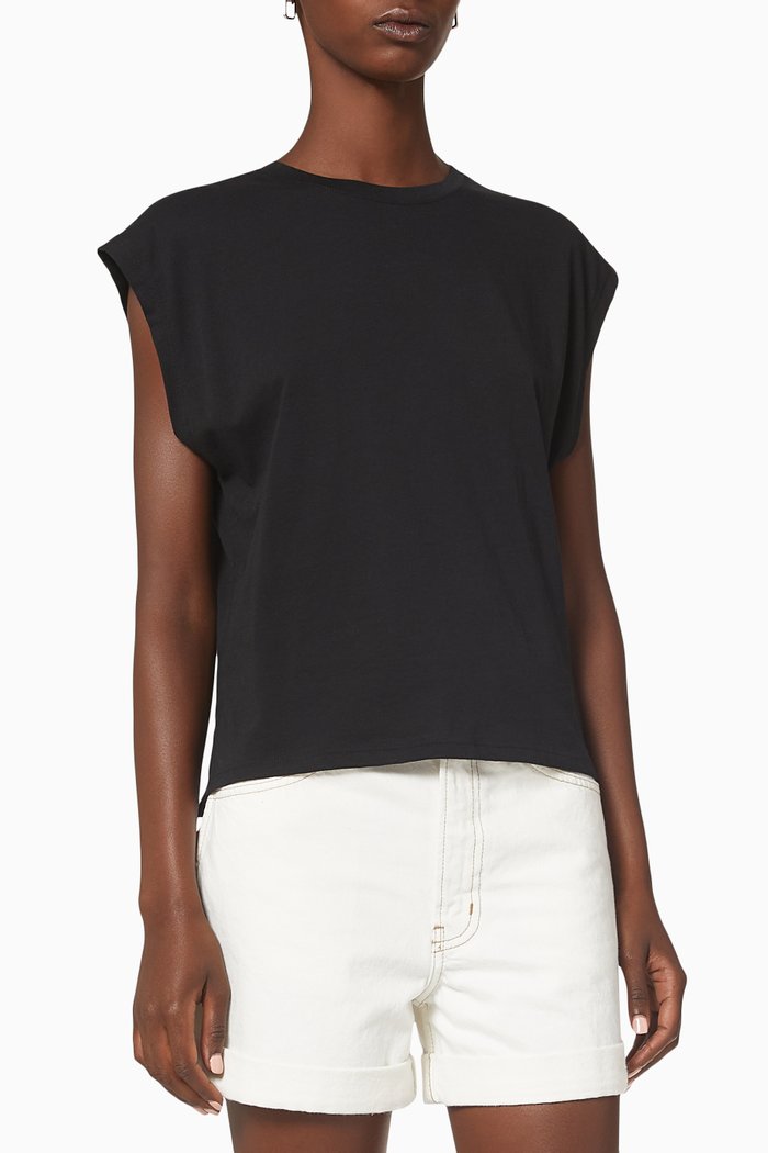 

Le Mid Muscle Crew T-shirt in Cotton Jersey, Black