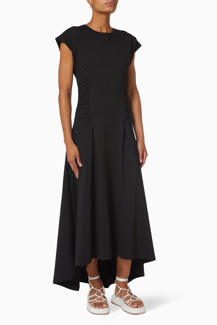 

Cap Sleeve Dress in Cotton Jersey, Black