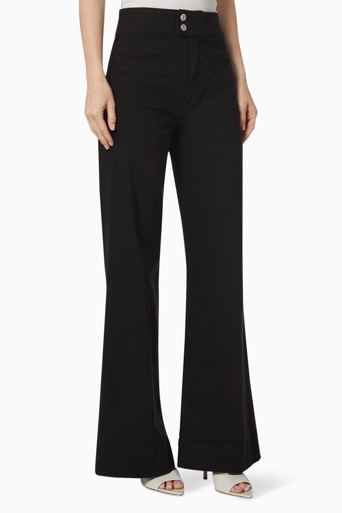 

Le Hardy Wide Leg Jeans in Comfort Stretch Denim, Black