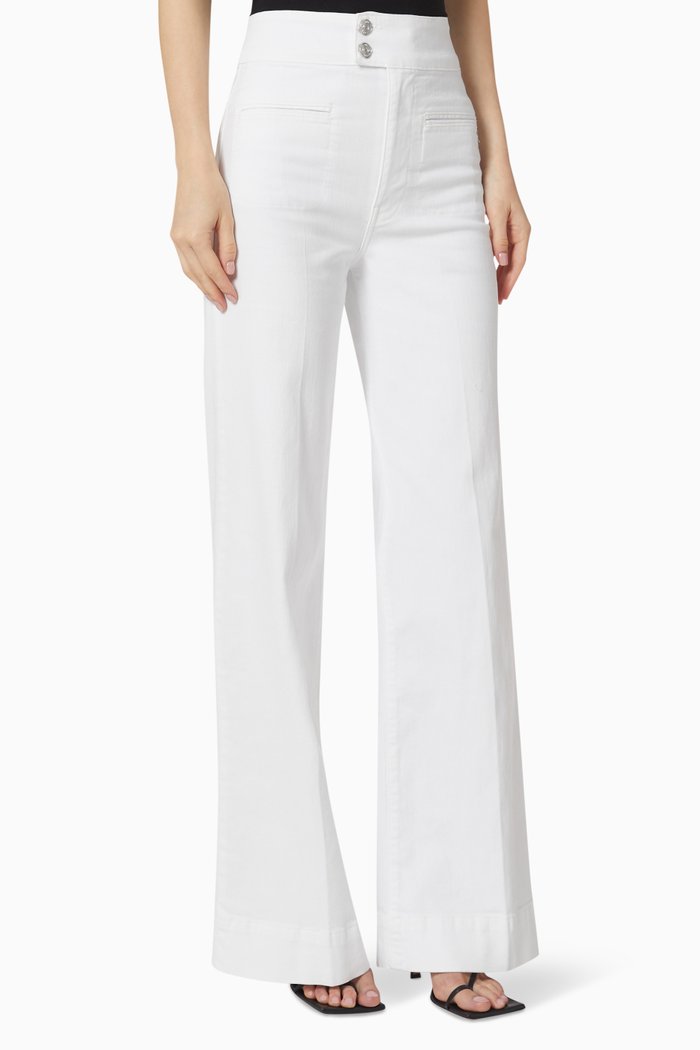 

Le Hardy Wide Leg Jeans in Comfort Stretch Denim, White