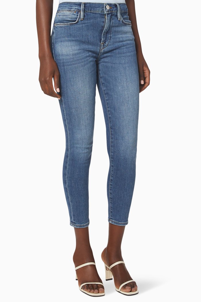 Jetset Skinny Crop Jeans in Cotton, Blue
