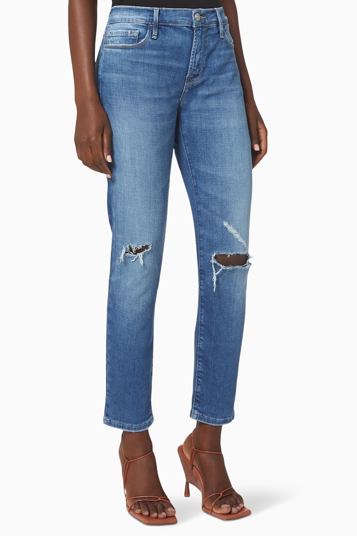 

Le Garcon Jeans in Stretch Cotton, Blue