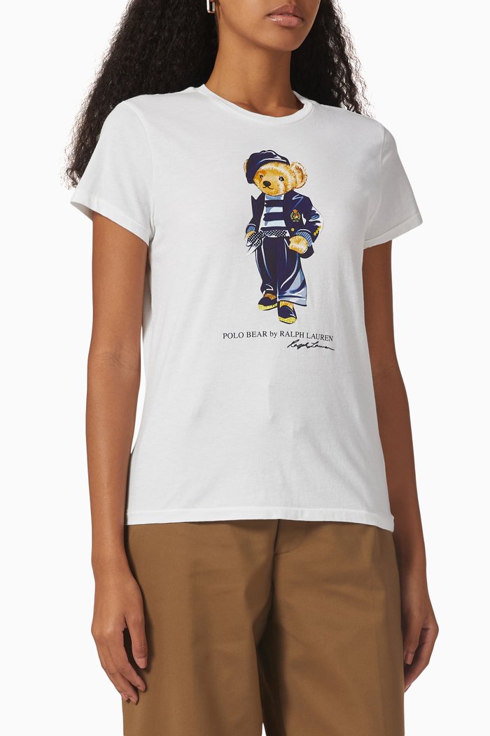 Polo Bear T-shirt in Cotton Jersey, White