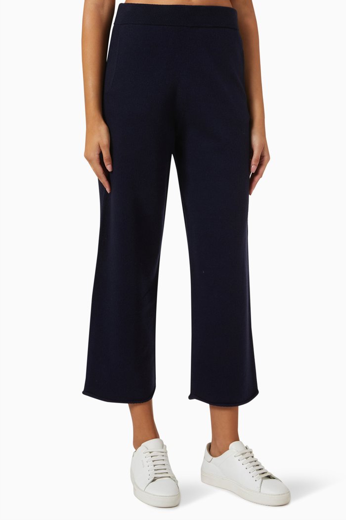 

Pull-on Pants in Cotton & Cashmere Blend, Blue