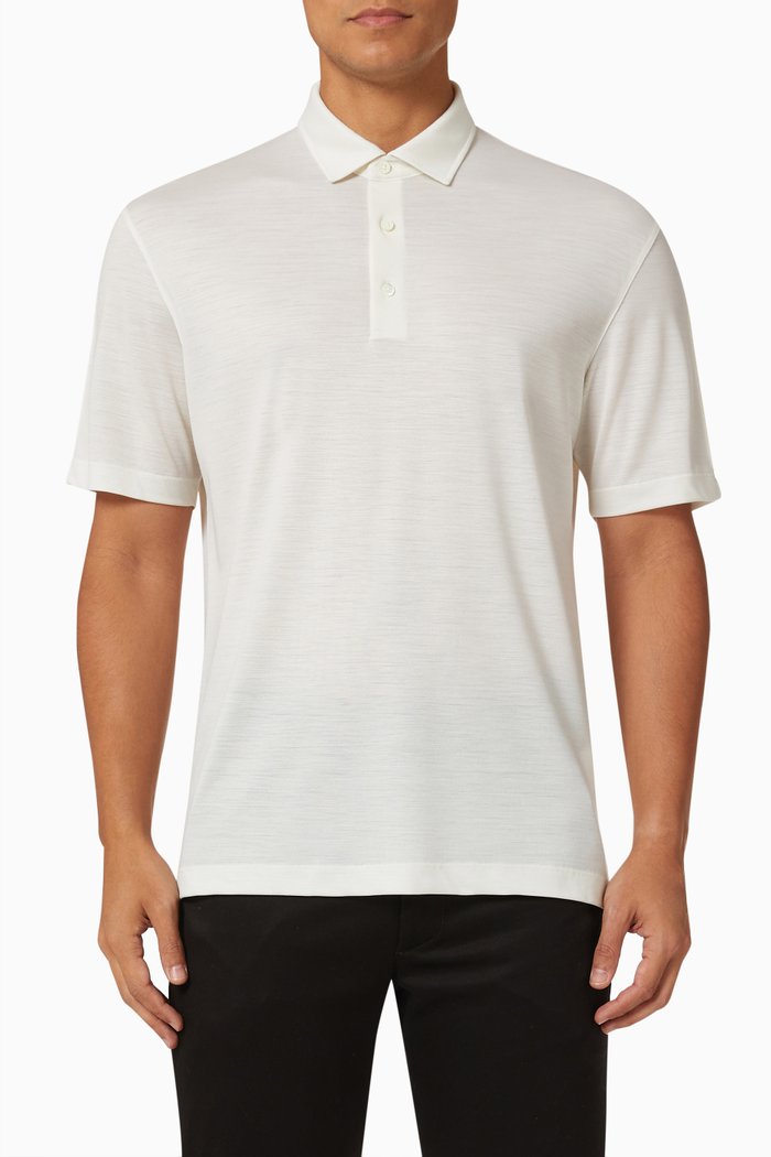 Maserati Polo T-shirt in Cotton Piquet, White
