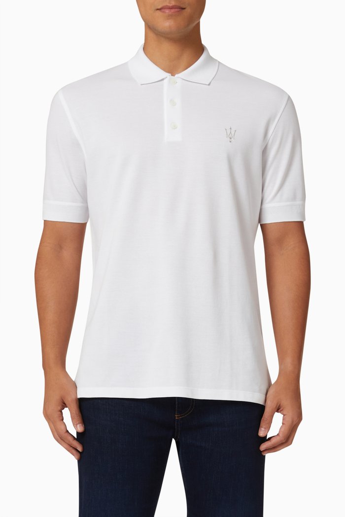

Maserati Polo T-shirt in Cotton Piquet, White