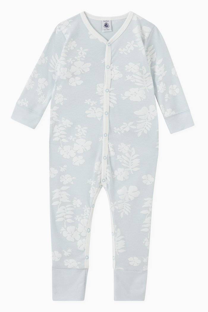 

Hawaiian Themed Sleepsuit in Cotton, Blue