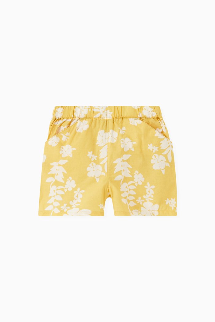 

Hawaii Print Shorts in Cotton, Yellow