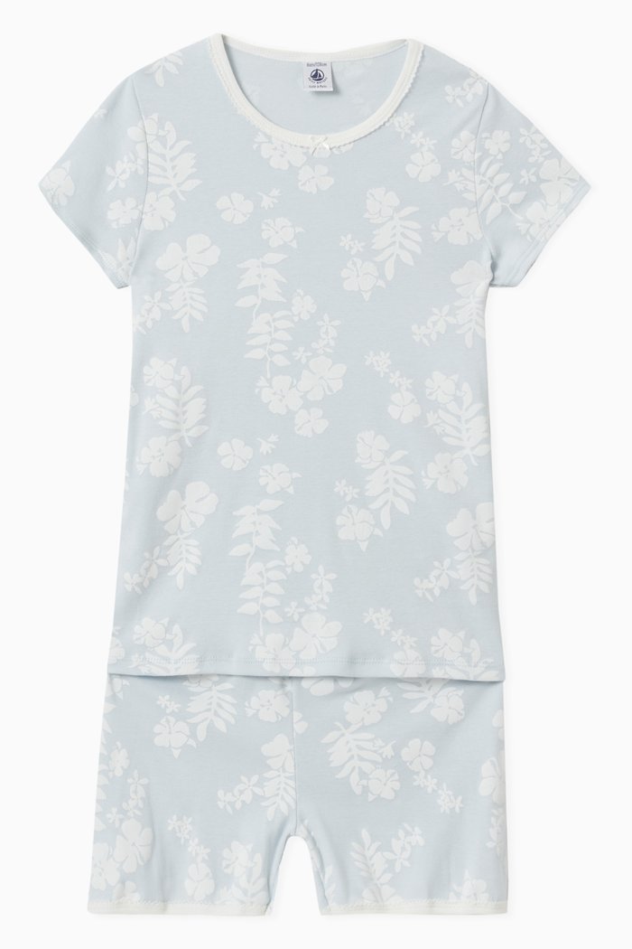 

Floral Print Pyjamas in Cotton, Set of Two, Blue