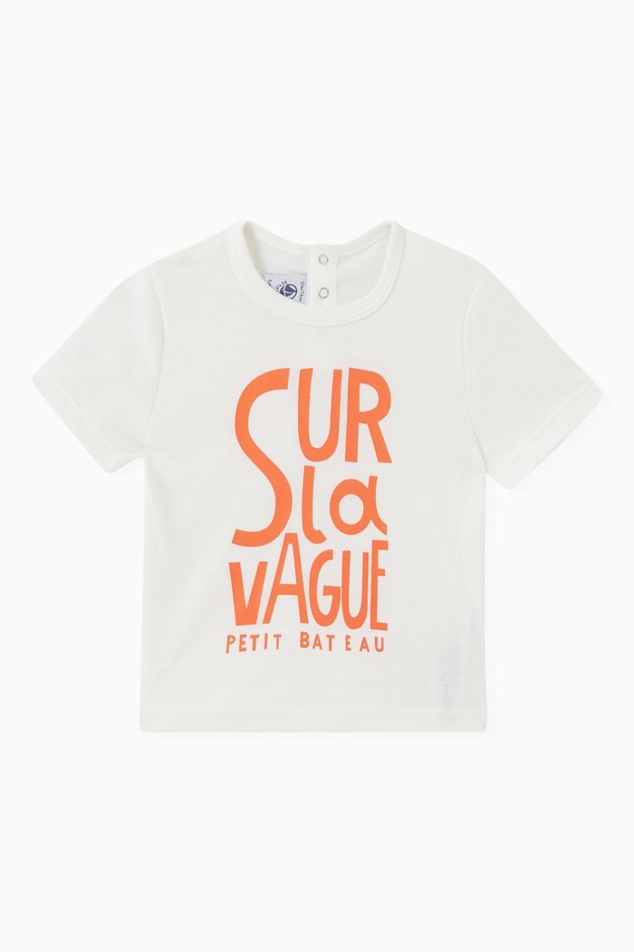

Slogan Print T-Shirt in Cotton, White