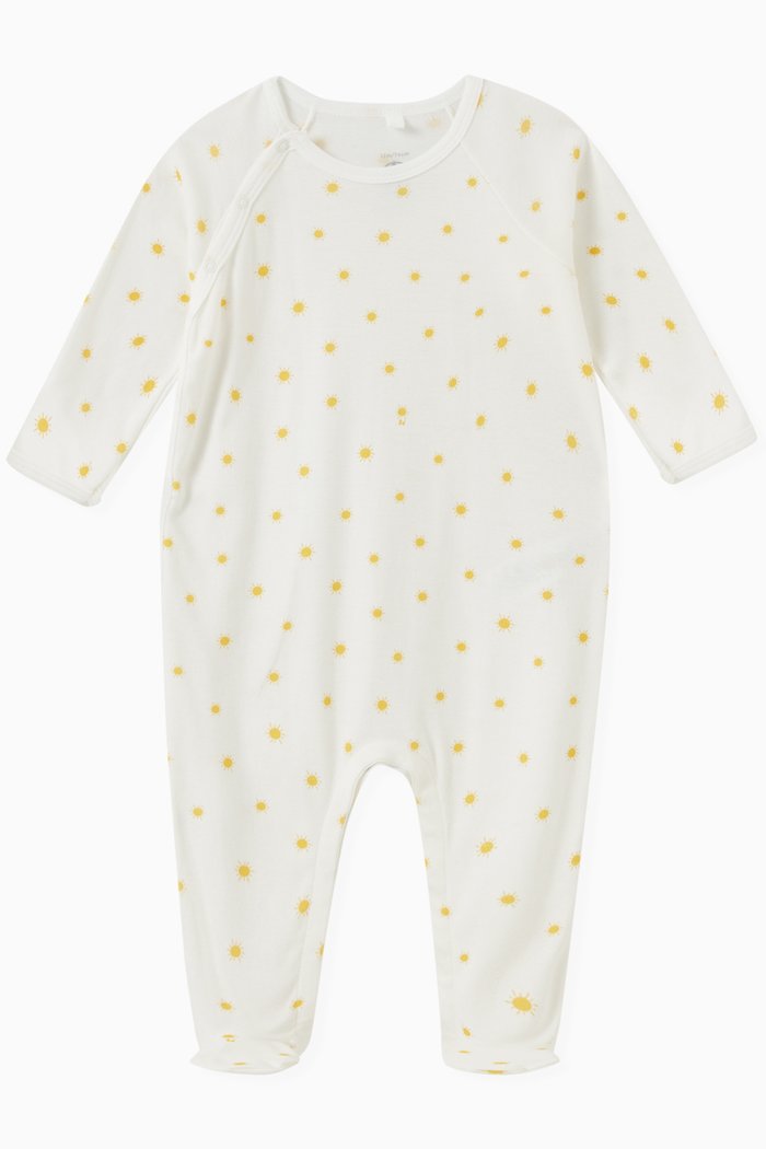 

Sun Print Sleepsuit in Cotton, White