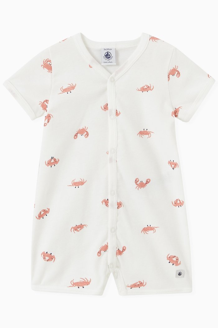 

Crab Theme Playsuit in Cotton, White