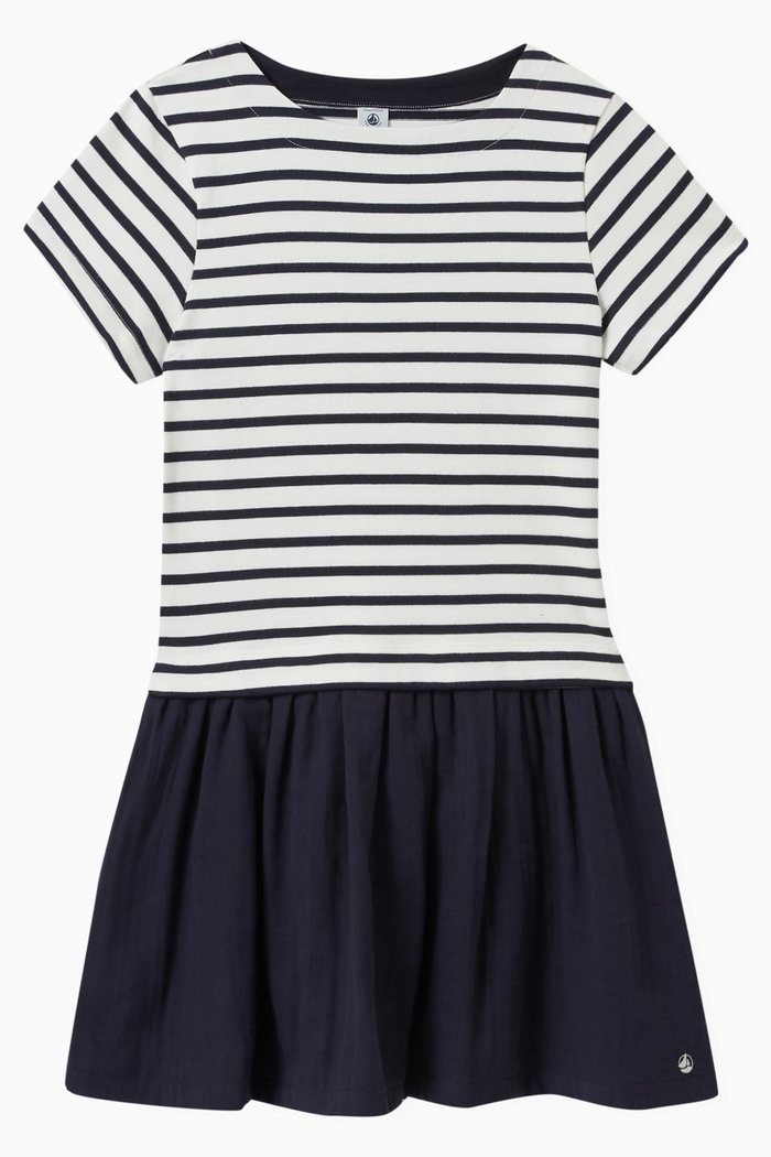 

Striped Dress in Cotton, Blue