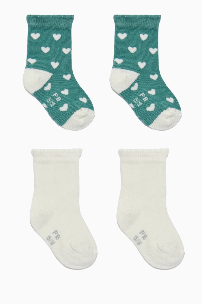 

Heart Pattern Socks, Set of 2, Multicolour