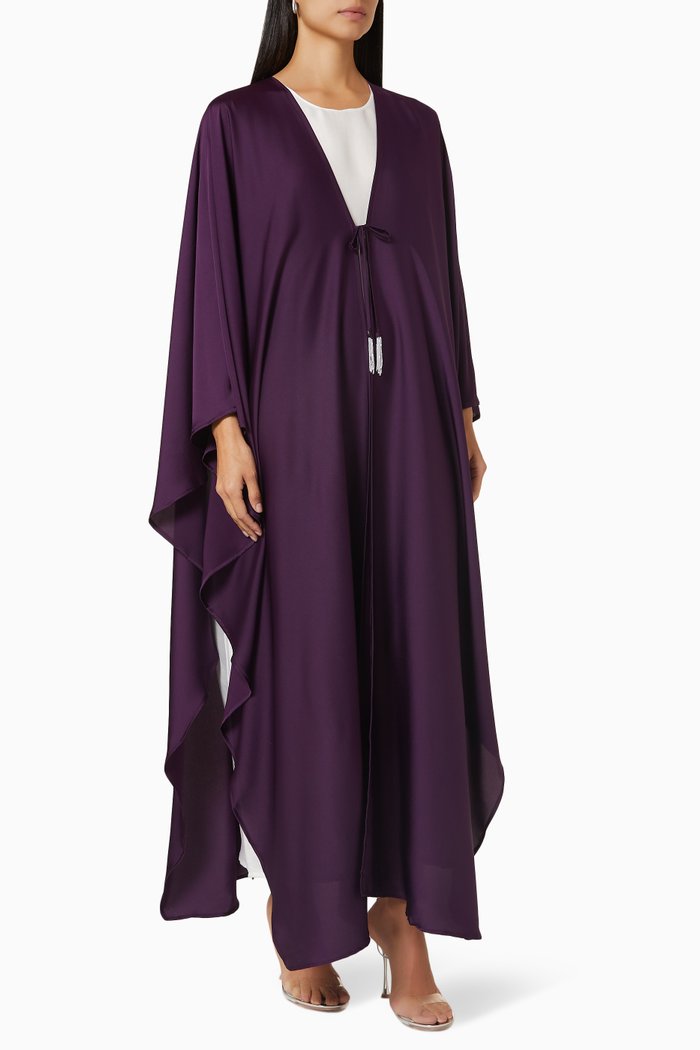 

Tassel Kaftan Set in Silk, Purple