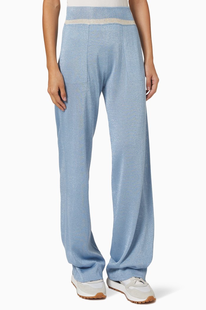 

High-Rise Knit Pants, Blue
