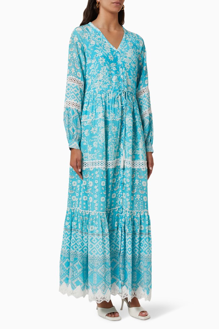

Mairi Maxi Dress in Crepe, Blue