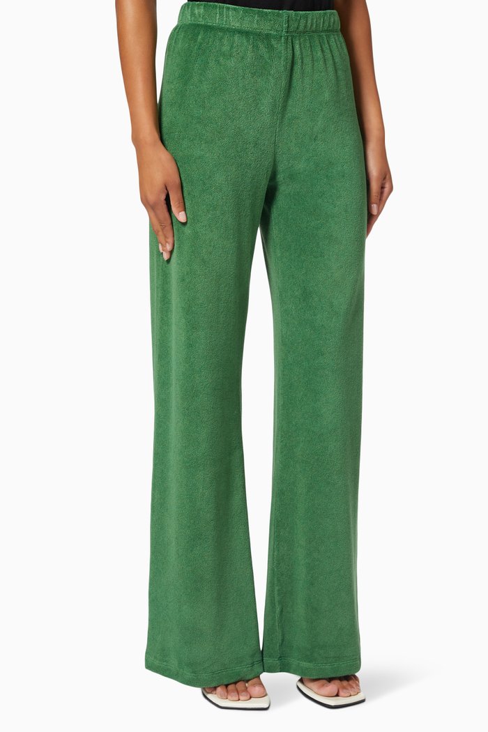 

Zephyra Flare Pants in Beach Terry, Green