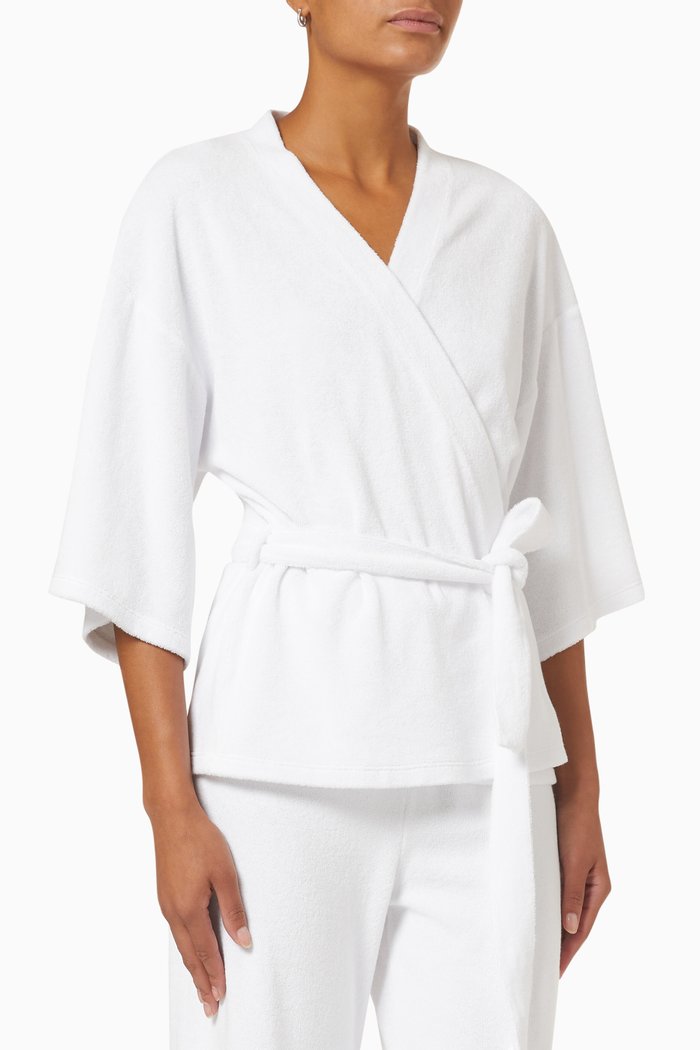 The Malsori Robe in Beach Terry, White