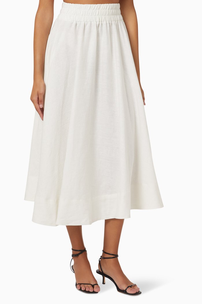 

Kyria Safari Midi Skirt, White