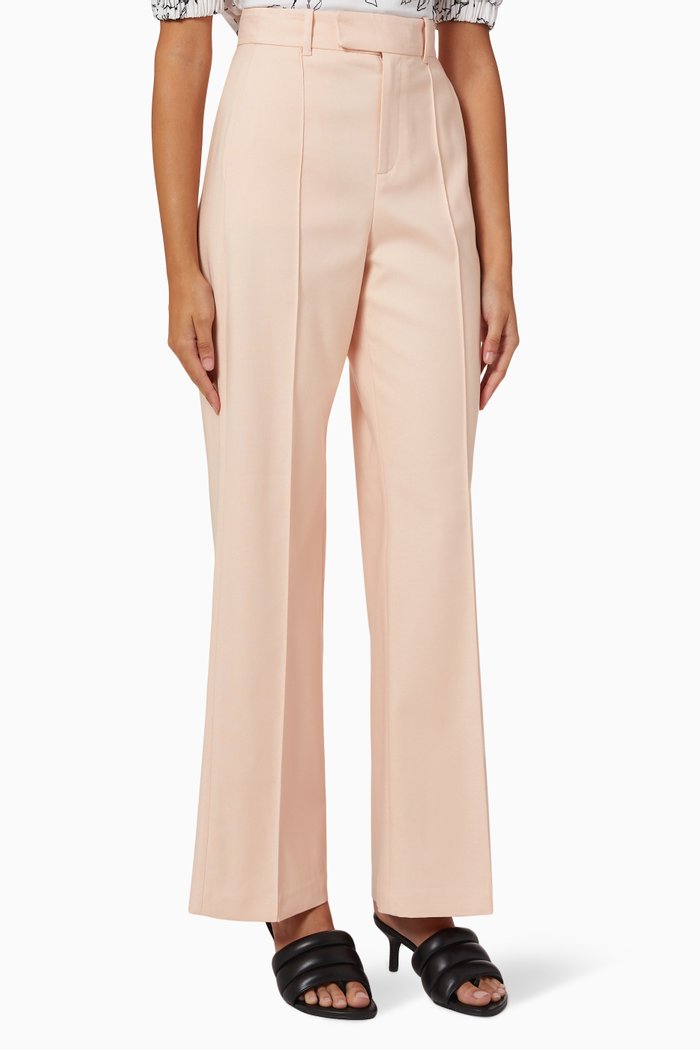Kaisat High Waist Trousers in Viscose Blend, Pink