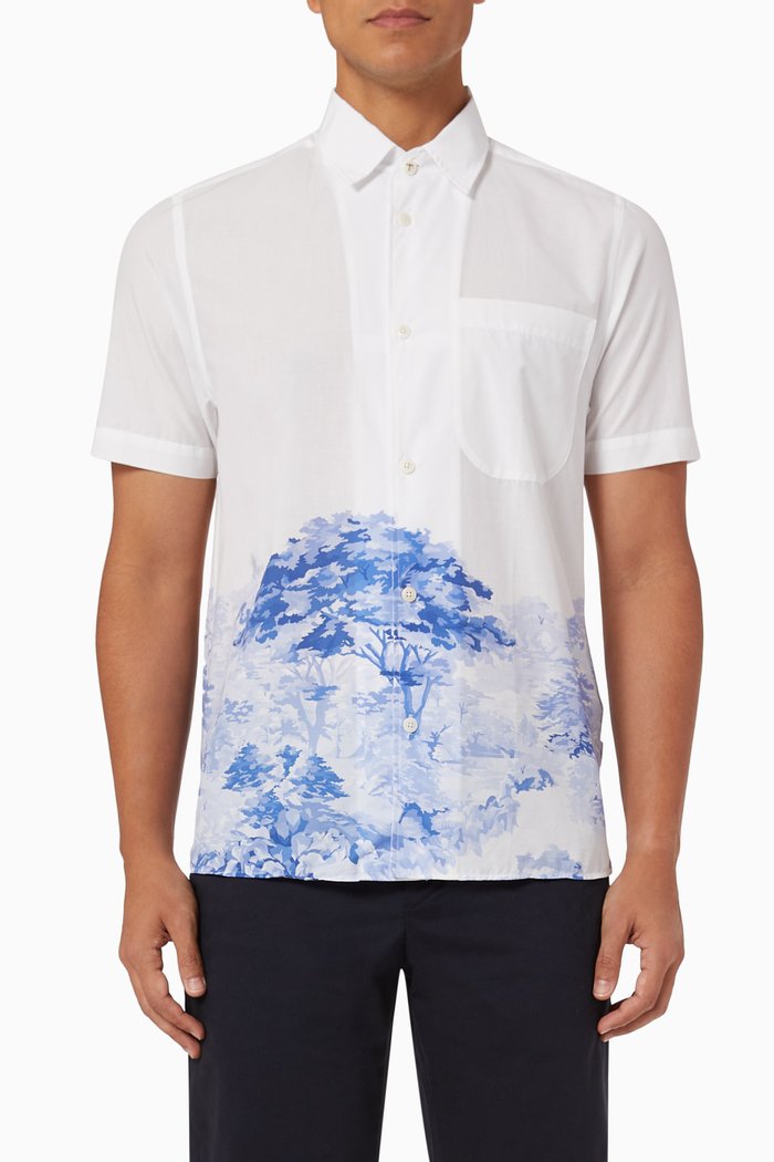 

Passcoe Short Sleeve Shirt in Cotton, White