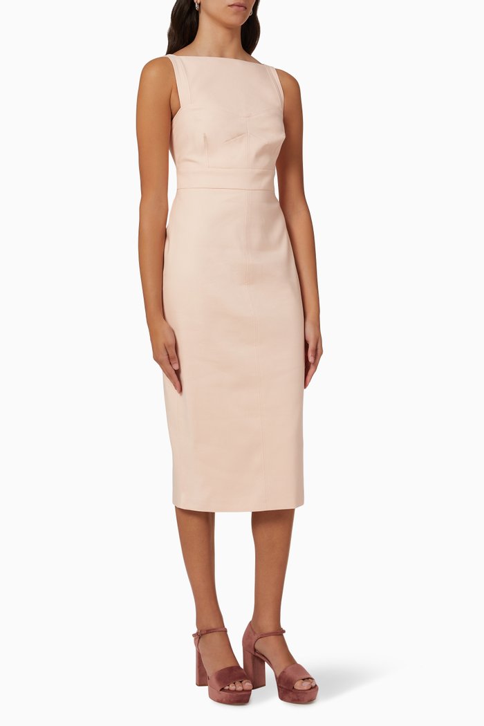 

Klarika Bodycon Midi Dress in Viscose Blend, Pink