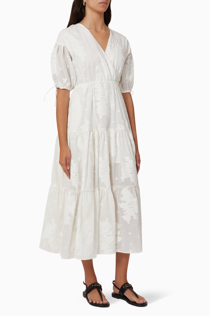 

Darita Midi Dress in Cotton Blend, White