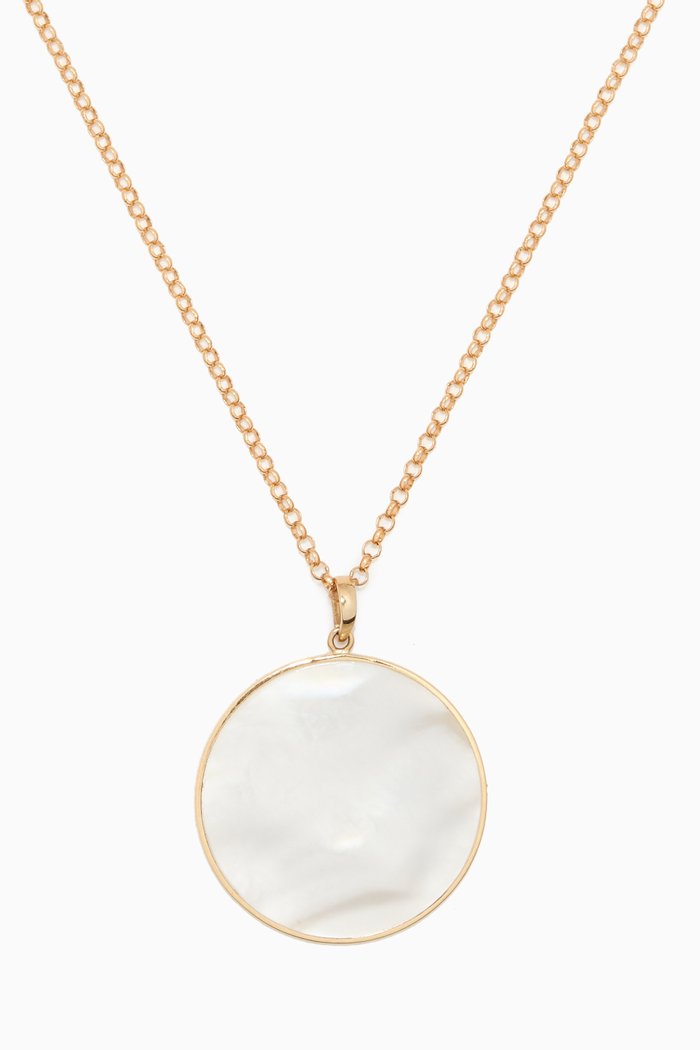 

Mother of Pearl Disc Pendant Necklace in 18kt Yellow Gold