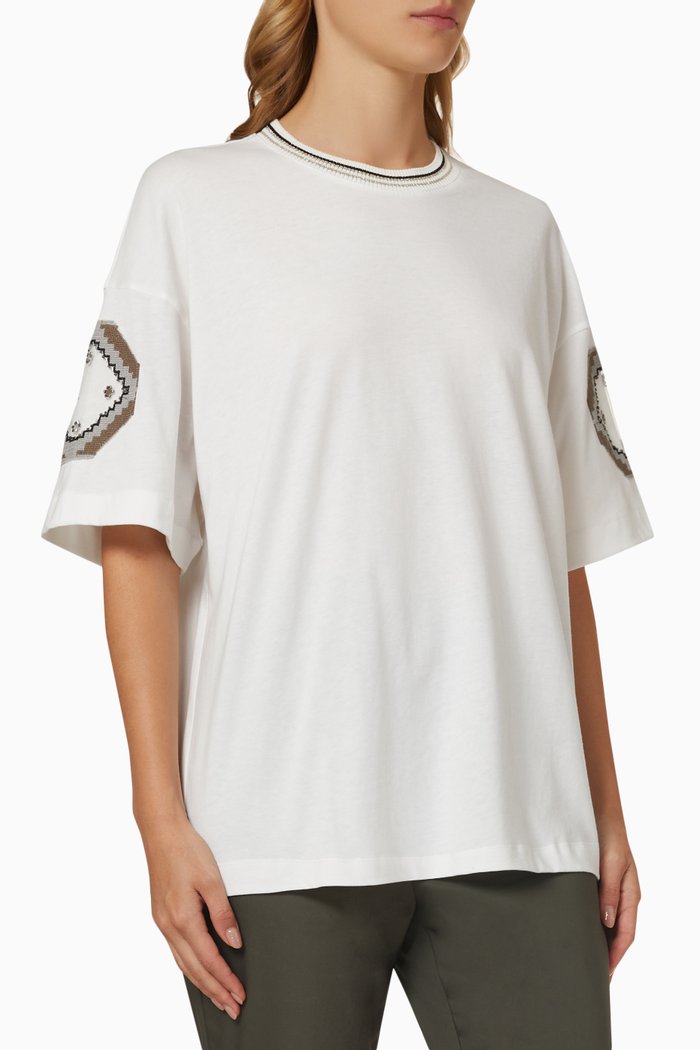 

Embroidered T-Shirt in Cotton, White