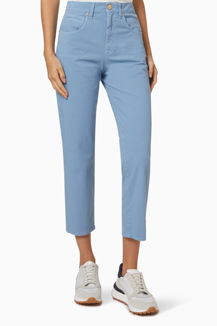 

Mid-Rise Cropped Jeans, Blue