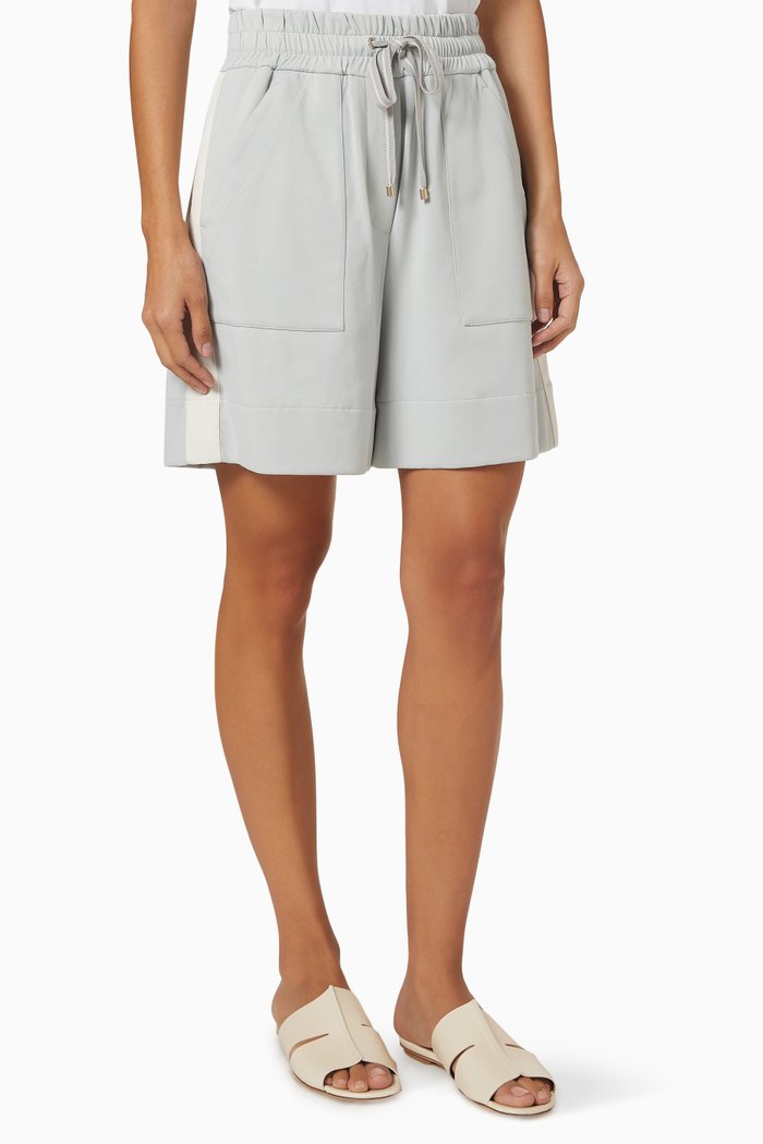 

Drawstring Shorts in Cotton Knit, Grey