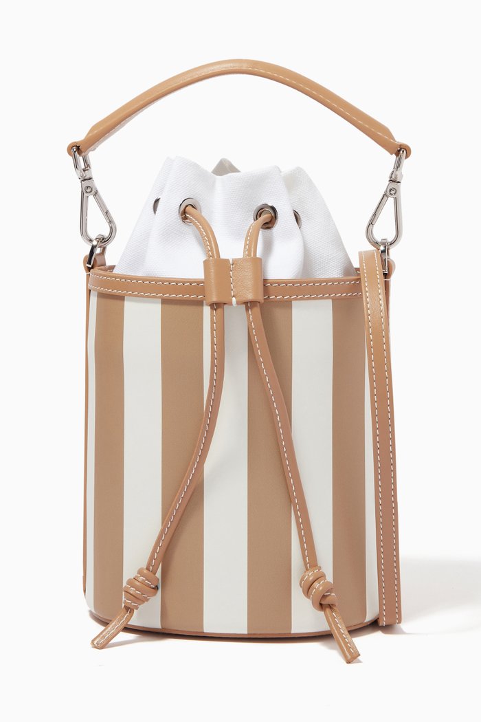 

Micro Carina Bucket Bag in Canvas & Napa, Multicolour