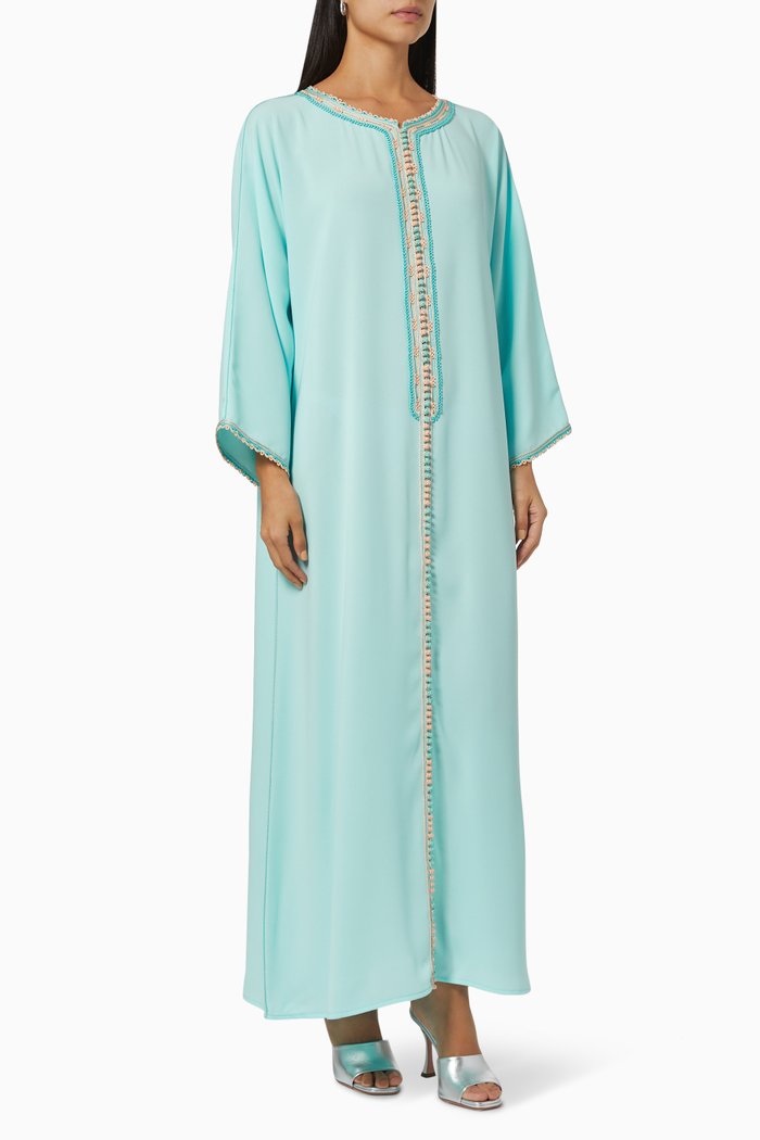 

Moroccan Embroidered Kaftan, Blue
