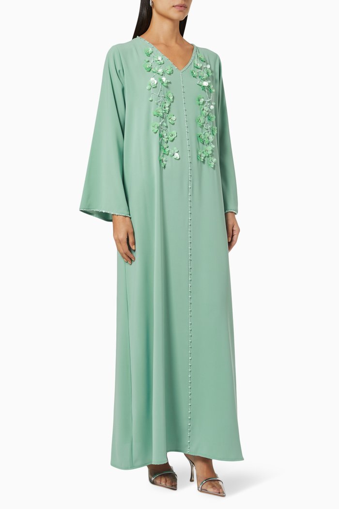 

Bead Embellished Kaftan, Green