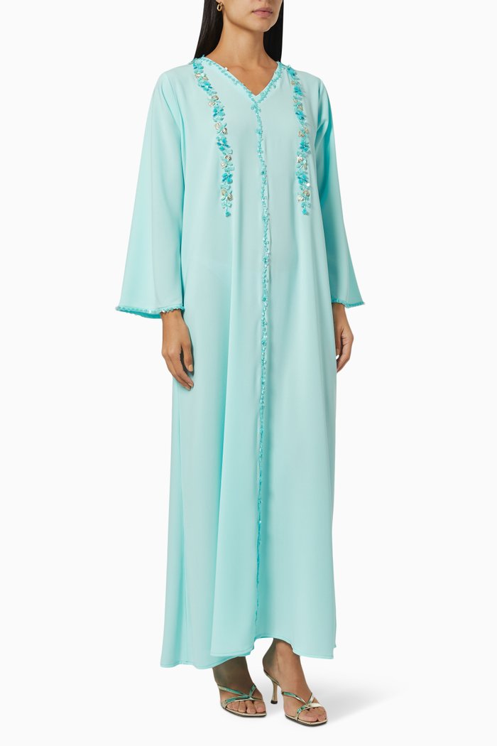 

Bead Embellished Kaftan, Blue