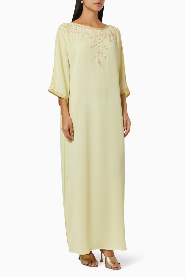 

Sequin Embellished Kaftan, Yellow