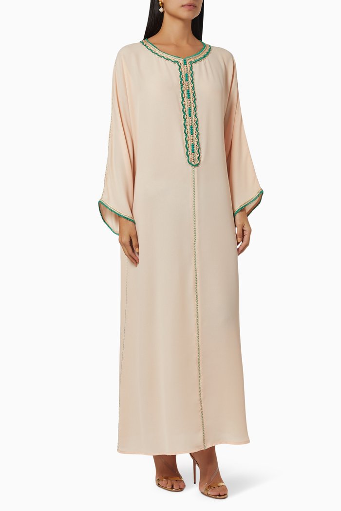 

Moroccan Embroidered Kaftan, Orange