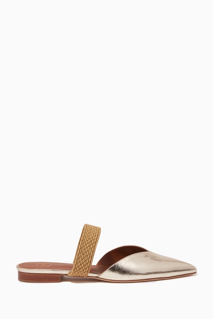 

Maisie Flats in Metallic Leather, Gold