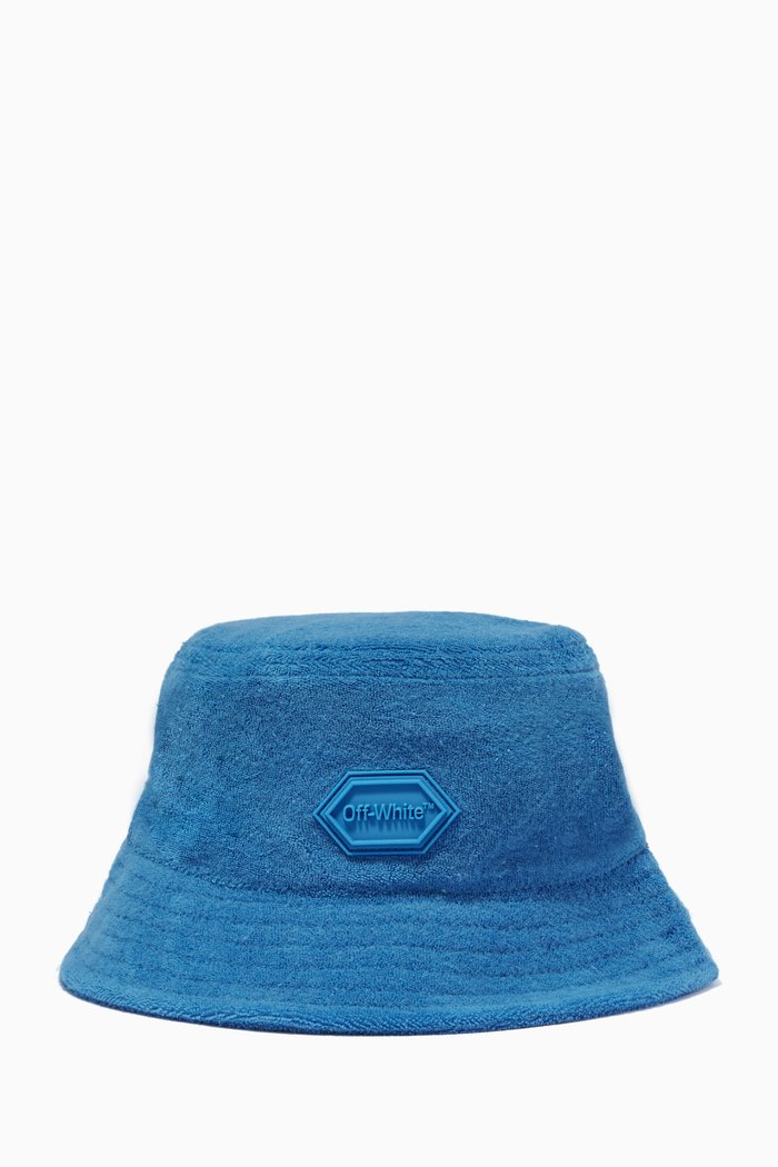 Sponge Logo Embellished Bucket Hat, Blue