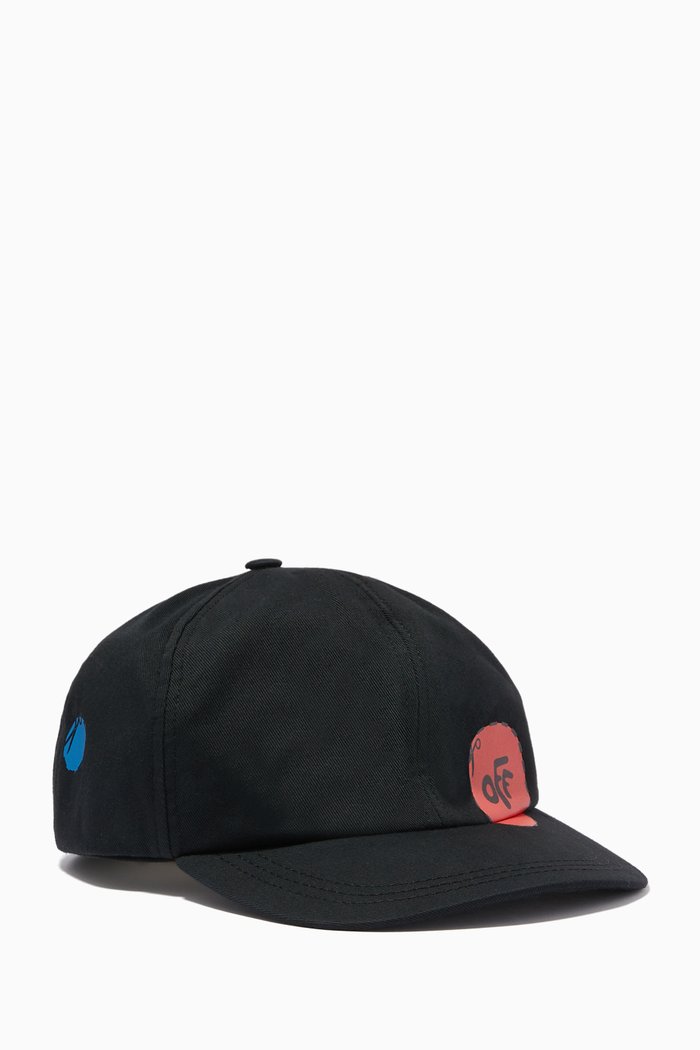 

Multi Logo Embroidered Cap, Black