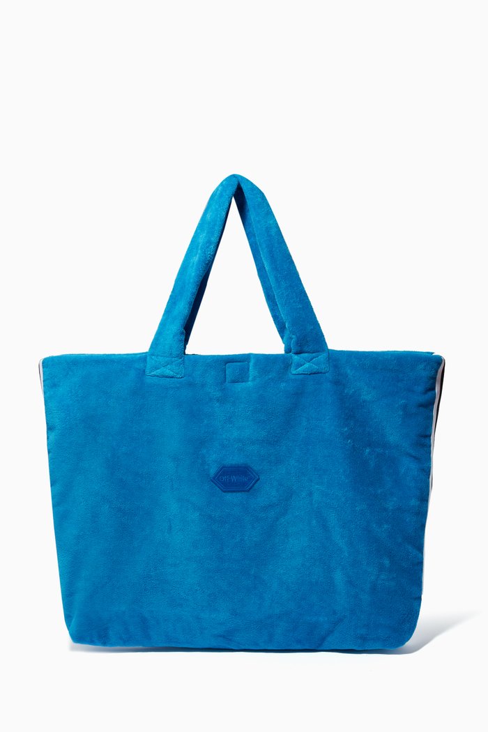 

Logo Band Diaper Bag in Cotton, Blue