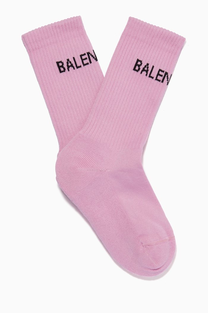 

Tennis Socks in Ribbed Cotton Knit, Pink