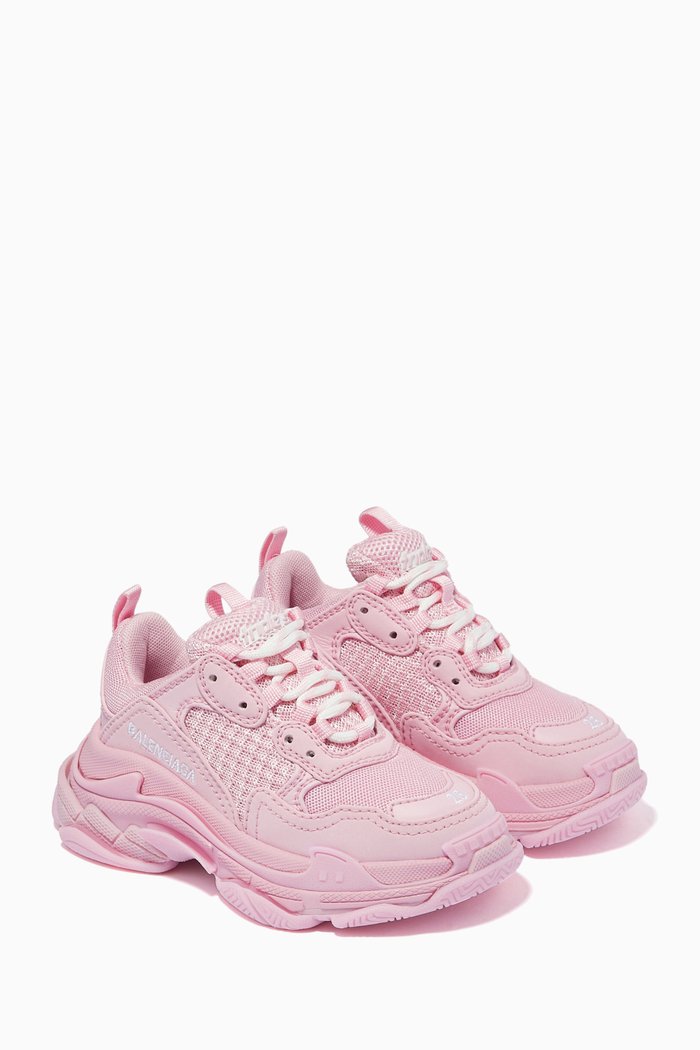 Triple S Sneakers in Double Foam & Mesh, Pink