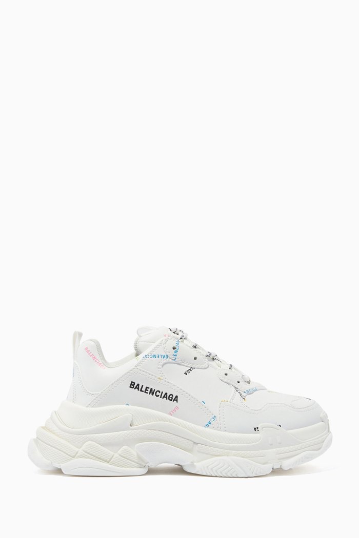 

Triple S Allover Logo Sneakers in Technical Material, White