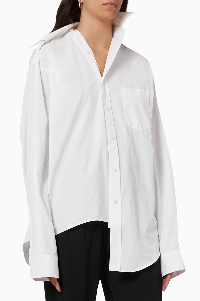 

Twisted Shirt in Cotton Poplin, White