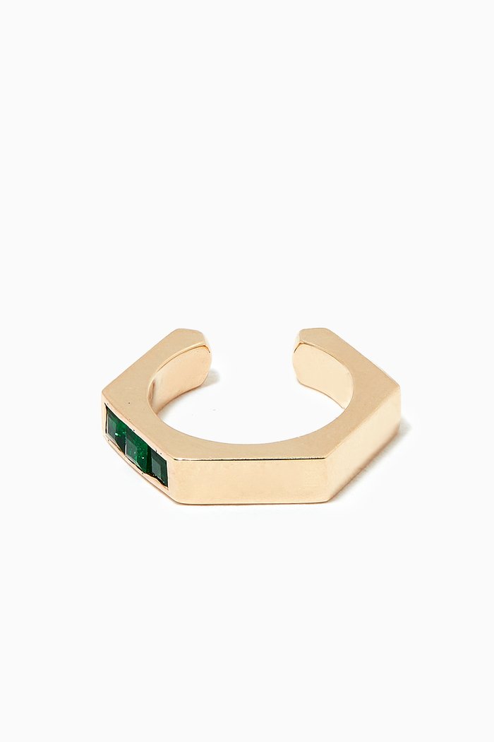 

Ear Curation Emerald Single Ear cuff in 18kt Yellow Gold