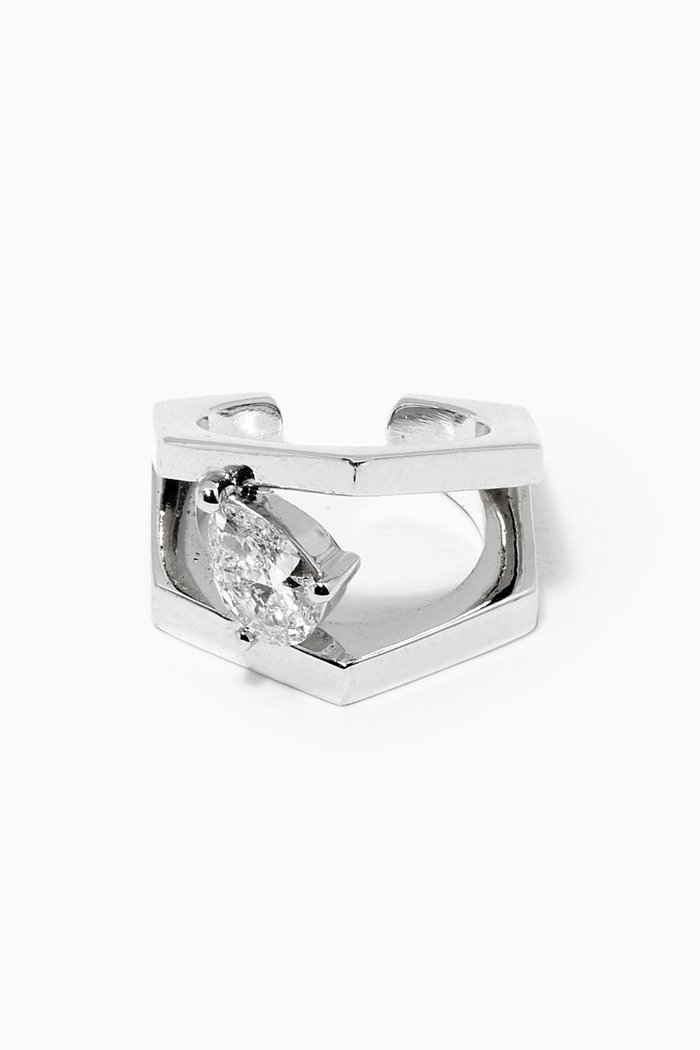 

Ear Curation Diamond Single Ear cuff in 18kt White Gold